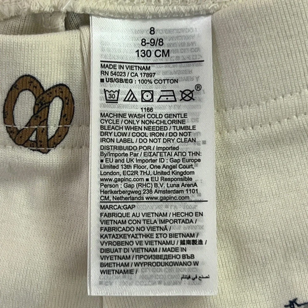 Gap Kids Size 8 Cream NYC Print Organic Cotton 2 Piece Pajama Set NWT